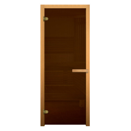 Дверь стекло  Бронза 180х70 (6мм, 2 петли 716 GB) (ХВОЯ) НОВАЯ-1