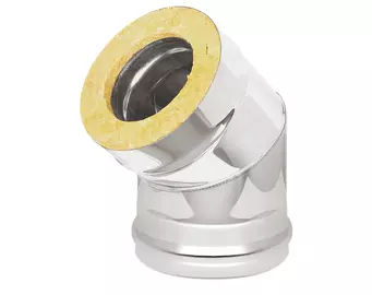 Сэндвич-колено Нерж+Нерж (AISI 430/0,5мм) 45* 2 секции (120x200)