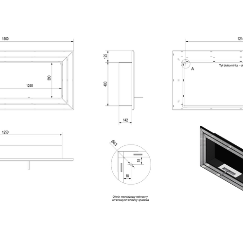 Биокамин JULIET/1500/TUV (1500*650)-5
