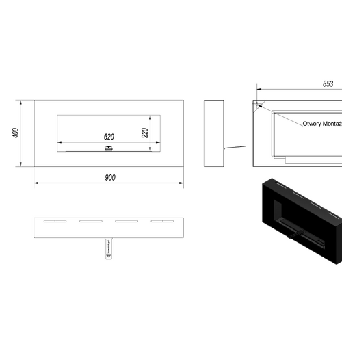 Биокамин DELTA/FLAT/TUV-5