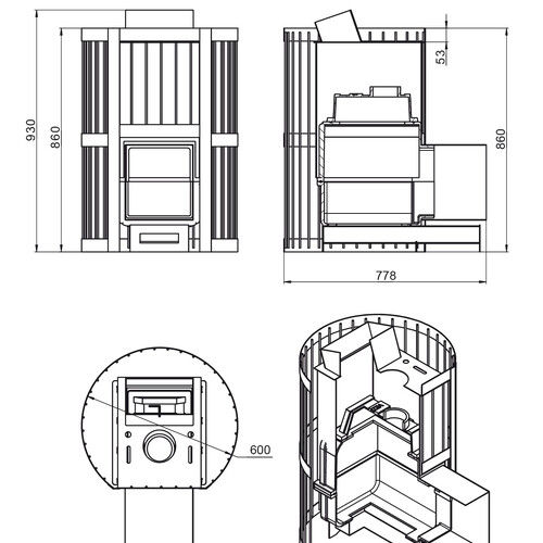 Печь ВЕЗУВИЙ Ураган Стандарт 22  (ДТ-4С)-3