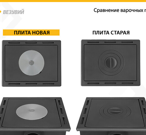Печь-Камин ВЕЗУВИЙ ПК-01 (205) с плитой беж. 12 кВт (200 м3) Ø 150 мм-7