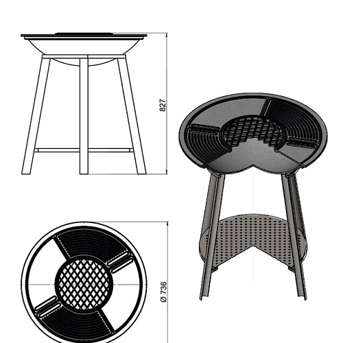 Чугунный Fantastic Grill Везувий Ø 700  Престиж-2