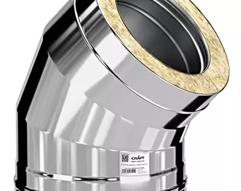 Колено Craft утепленное угол 135° нержавеющее (316/0,8/304/0,5мм) ф150/250 по воде