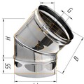 Колено Феррум угол 135°, нержавеющее (430/0,8мм), ф115 черный-1