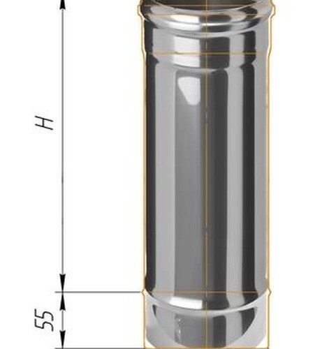 Дымоход Феррум нержавеющий (430/0,8 мм) ф150 L=1м черный-1