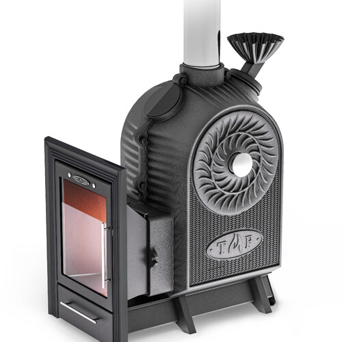 Печь для бани ТМФ Черная жемчужина Люмина Плюс с нерж. зак. каменкой-2