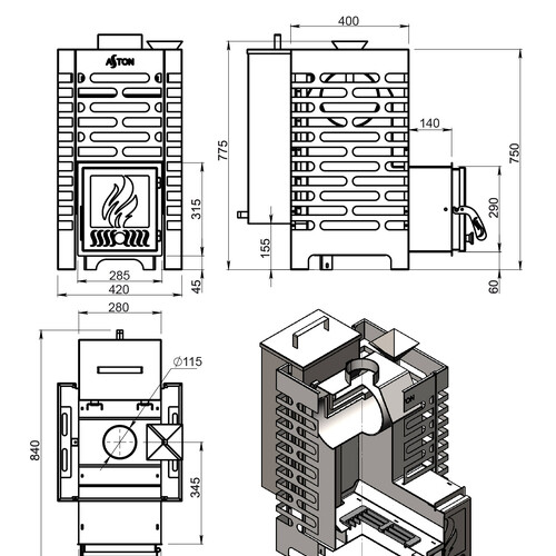 Печь для бани ASTON 16 