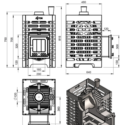 Печь для бани ASTON «Шторм» Small (ДТ-4С)-10