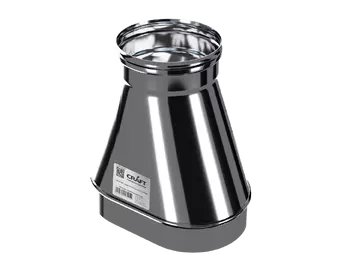 Переход Craft с овала (П) на круг (М) 0,33м нержавеющий (316/0,5), ф200 120*240