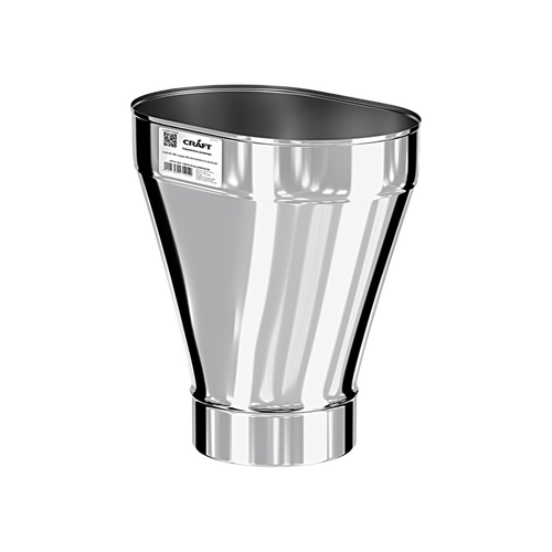 Переход Craft с круга (П) на овал (М) 0,33м нержавеющий (316/0,8), ф150 100*200-1
