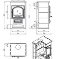 Печь-Камин ВЕЗУВИЙ ПК-01 (205), амфиболит 12 кВт (200 м3) Ø 150 мм-2