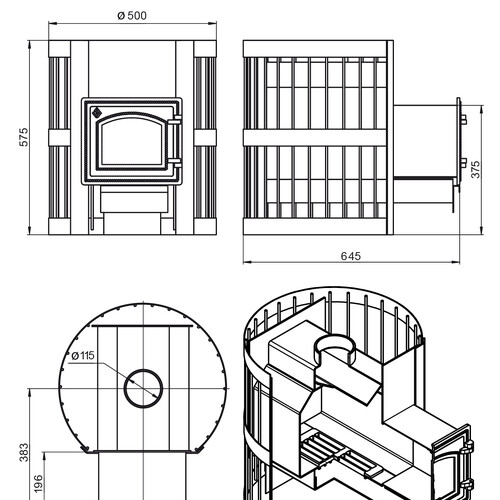 Печь ВЕЗУВИЙ Оптимум Стандарт 14 (ДТ-3С)-7