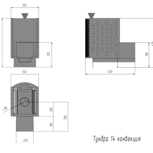 Печь Тундра-14 конвекция Закрытая каменка-9