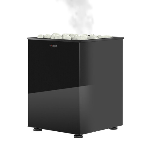 Электрокаменка EVEREST Черный Кристалл с парогенератором 12кВт (Black Crystal Steam S120)-1